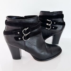 White House Black Market Black Rhian Moto Buckle Boot